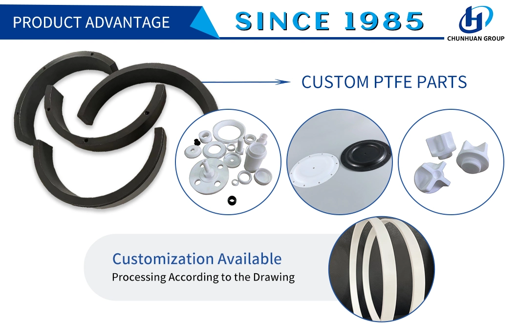 OEM Custom Processing Carbon Fiber/Graphite Filled PTFE Plastic Parts